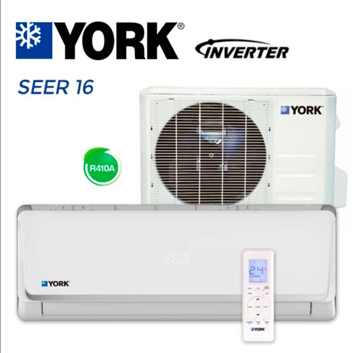 Aire Acondicionado Mini Split Inverter 18k Btu Seer16 York